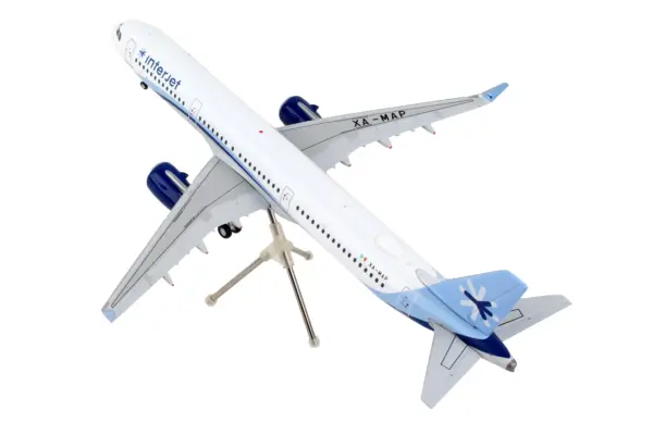 Airbus A321neo Commercial Aircraft "Interjet" White with Blue Stripes "Gemini 200" Series 1/200 Diecast Model Airplane by GeminiJets #3