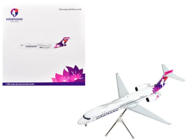 Boeing 717-200 Commercial Aircraft "Hawaiian Airlines" (N492HA) White with Purple Tail Graphics "Gemini 200" Series 1/200 Diecast Model Airplane by GeminiJets #1