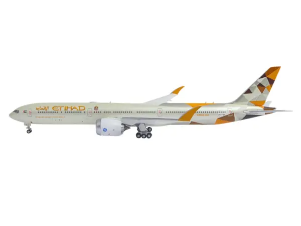 Boeing 777-9 Commercial Aircraft "Etihad Airways" (A6-FAA) Beige with Tail Graphics 1/400 Diecast Model Airplane by GeminiJets #2