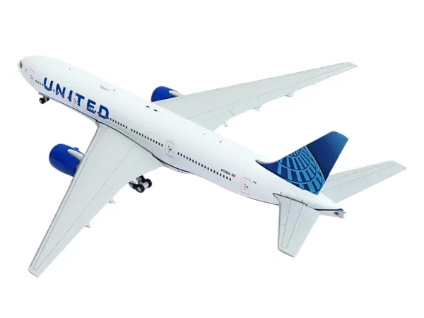 Boeing 777-200ER Commercial Aircraft "United Airlines" (N798UA) White with Blue Tail 1/400 Diecast Model Airplane by GeminiJets #4