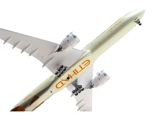 Boeing 777-9 Commercial Aircraft "Etihad Airways" (A6-FAA) Beige with Tail Graphics 1/400 Diecast Model Airplane by GeminiJets #5