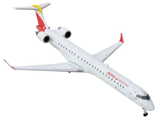 Bombardier CRJ1000 Commercial Aircraft "Iberia Regional" (EC-MVZ) White with Red Tail 1/400 Diecast Model Airplane by GeminiJets #2