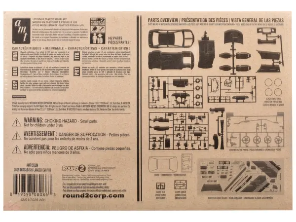 Skill 2 Model Kit 1995 Mitsubishi Lancer Evolution VIII 1/25 Scale Model by AMT #4