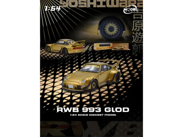 RWB 993 "Yoshiwara" Gold Metallic 1/64 Diecast Model Car by Model Model #5