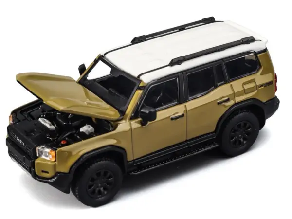 Toyota Land Cruiser 250 Sand with White Top 1/64 Diecast Model Car by Trends Hobby #2
