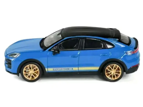Porsche Cayenne Turbo GT Blue with Black Top and Gold Stripes 1/64 Diecast Model Car by Trends Hobby #4