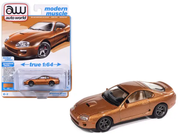 1998 Toyota Supra Sedona Sunset Bronze Metallic "Modern Muscle" Series 1/64 Diecast Model Car by Auto World #1