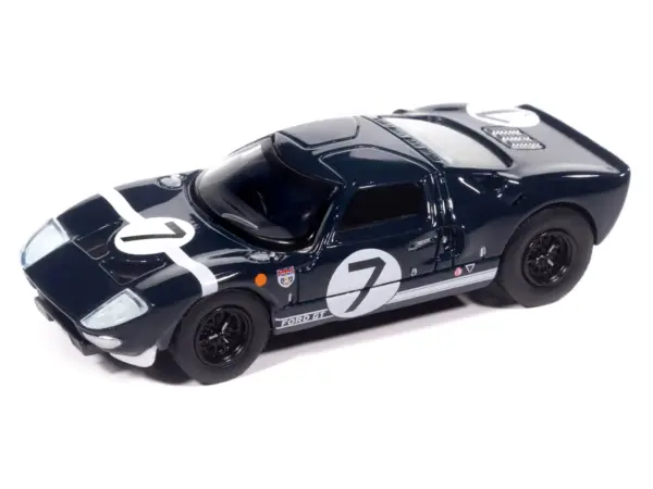 1965 Ford GT40 #7 Blue Black with White Stripes "Vintage Muscle" Series 1/64 Diecast Model Car by Auto World #2