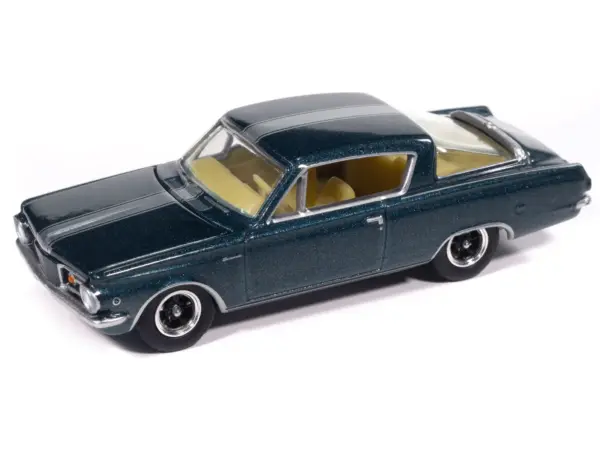 1965 Plymouth Barracuda Formula S Dark Blue Metallic with Silver Stripe "Vintage Muscle" Series 1/64 Diecast Model Car by Auto World #2