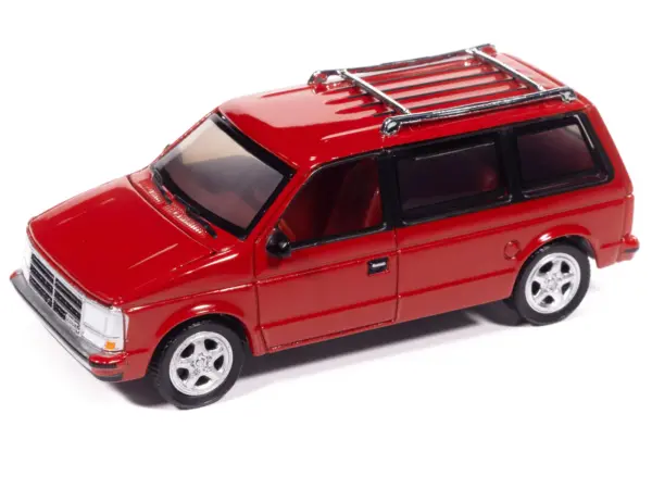 1989 Dodge Caravan Turbo Van Flash Red "Mighty Minivans" Series 1/64 Diecast Model Car by Auto World #2