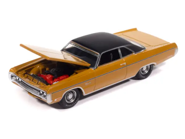 1971 Plymouth Fury III Bahama Yellow with Black Top "Vintage Muscle" Series 1/64 Diecast Model Car by Auto World #3