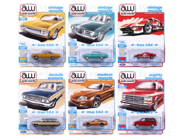 Auto World Premium 2025 Release 3 Set A of 6 pieces 1/64 Diecast Model Cars by Auto World #1