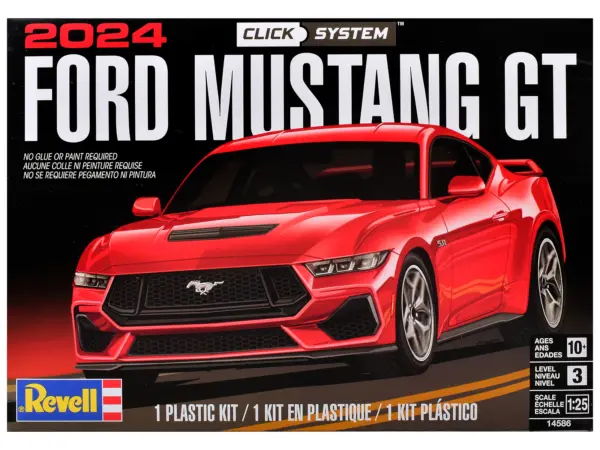 Level 3 Model Kit 2024 Ford Mustang GT 2-in-1 Kit (Level 3 Click System) 1/25 Scale Model by Revell #1