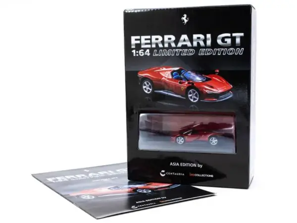 2021 Ferrari Daytona SP3 Red Metallic with Booklet 1/64 Diecast Model Car by Centauria #4