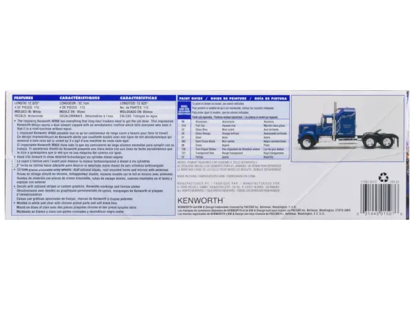 Level 4 Model Kit Kenworth W900 Aerodyne Truck Tractor "Historic Series" 1/25 Scale Model by Revell #3