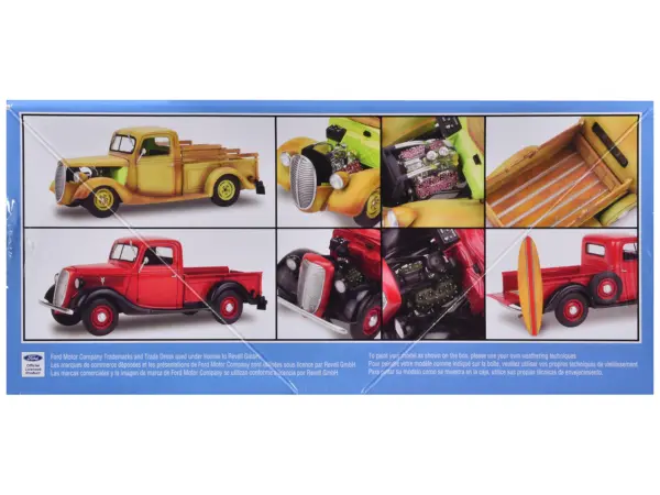 Level 5 Model Kit 1937 Ford Pickup Truck with Surfboard 2-in-1 Kit 1/25 Scale Model by Revell #3