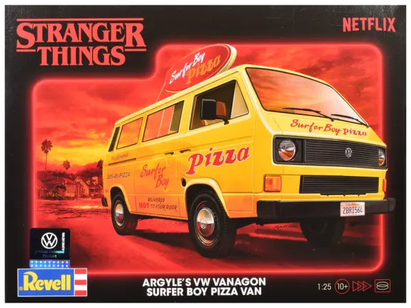 Level 3 Model Kit Argyle’s Volkswagen Vanagon "Surfer Boy Pizza" Van "Stranger Things" (2016-Current) TV Series 1/25 Scale Model by Revell #1
