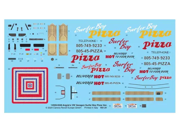 Level 3 Model Kit Argyle’s Volkswagen Vanagon "Surfer Boy Pizza" Van "Stranger Things" (2016-Current) TV Series 1/25 Scale Model by Revell #5