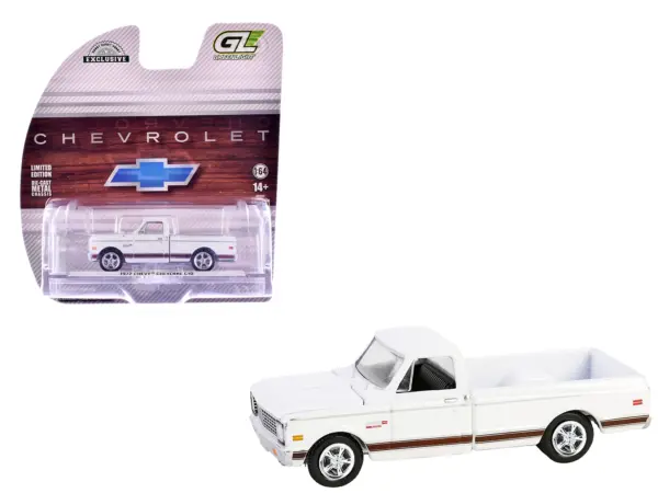 1972 Chevrolet Cheyenne C10 Short Bed Pickup Truck White "Hobby Exclusive" Series 1/64 Diecast Model Car by Greenlight #1
