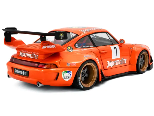 2020 RWB Bodykit #7 "Jagermeister" Orange with Graphics 1/18 Diecast Model Car by Solido #5