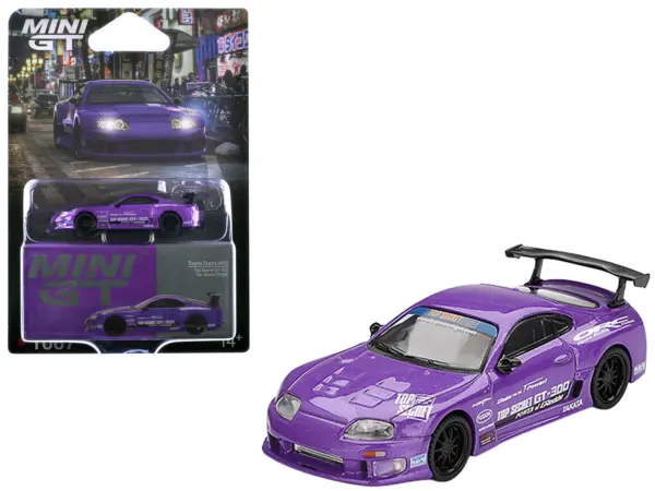 Toyota Supra (A80) "Top Secret GT-300" Top Secret Purple Metallic with Graphics Limited Edition 1/64 Diecast Model Car by Mini GT #1