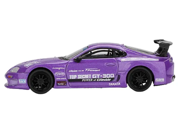 Toyota Supra (A80) "Top Secret GT-300" Top Secret Purple Metallic with Graphics Limited Edition 1/64 Diecast Model Car by Mini GT #2