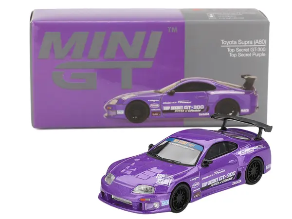 Toyota Supra (A80) "Top Secret GT-300" Top Secret Purple Metallic with Graphics Limited Edition 1/64 Diecast Model Car by Mini GT #4