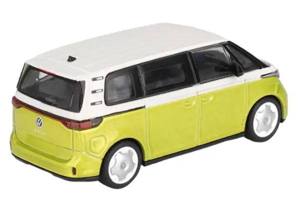 Volkswagen ID. Buzz Van Pomelo Yellow Metallic and Candy White Limited Edition 1/64 Diecast Model Car by Mini GT #3