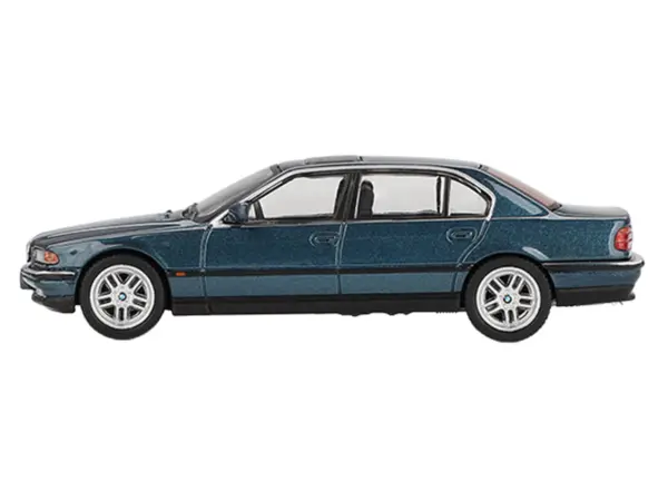 BMW 750IL Sorrento Blue Metallic with Sun Roof Limited Edition 1/64 Diecast Model Car by Mini GT #2