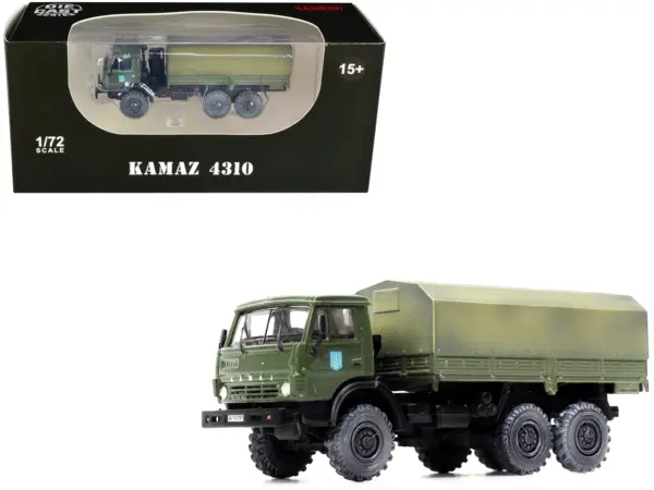 Kamaz 4310 Transport Truck Green (Weathered) "Ukrainian Ground Forces" 1/72 Diecast Model by Legion #1