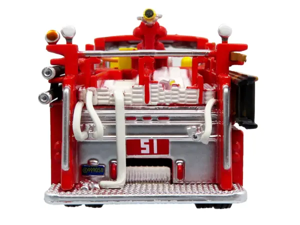 1973 Ward LaFrance Fire Engine "Los Angeles County Fire Department Engine 51" Red "5 Alarm" Series Limited Edition 1/87 (HO) Diecast Model by Iconic Replicas #4