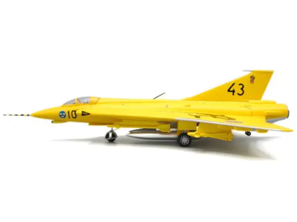 Saab J35J Draken Fighter Aircraft "43-10 3 "Johan Gul" Squadron 10 Wing Final Flight Livery" (1997) Swedish Air Force 1/72 Diecast Model Airplane by Aviation 72 #2