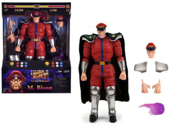 M. Bison 6" Moveable Figure with Accessories and Alternate Head and Hands "Ultra Street Fighter II: The Final Challengers" (2017) Video Game Model by Jada #1