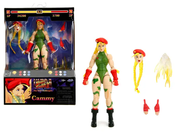Cammy 6" Moveable Figure with Accessories and Alternate Head and Hands "Ultra Street Fighter II: The Final Challengers" (2017) Video Game Model by Jada #1