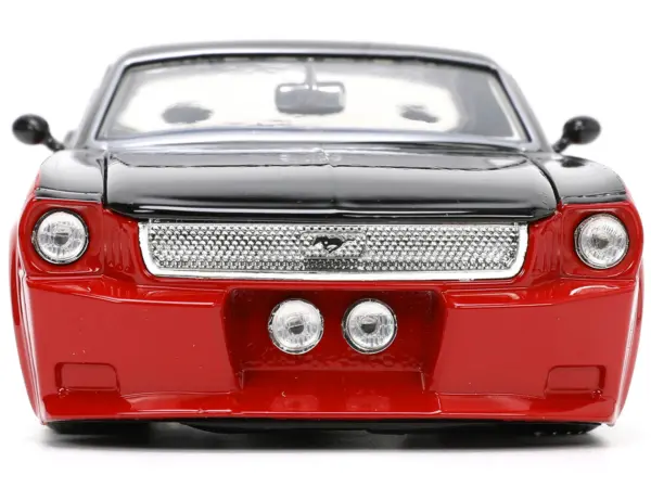 1965 Ford Mustang Custom Red and Black "Bigtime Muscle" Series 1/24 Diecast Model Car by Jada #4