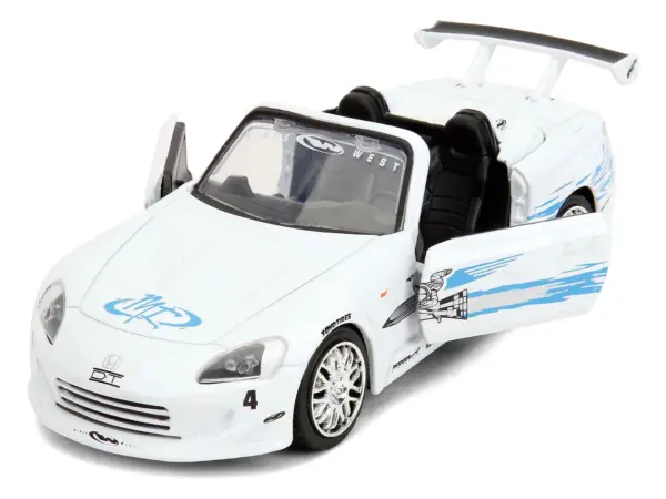 2001 Honda S2000 Convertible White with Graphics "Fast & Furious Remix - 25th Anniversary" Series 1/32 Diecast Model Car by Jada #2
