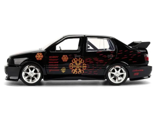 Volkswagen Jetta Black with Graphics "Fast & Furious Remix - 25th Anniversary" Series 1/32 Diecast Model Car by Jada #3
