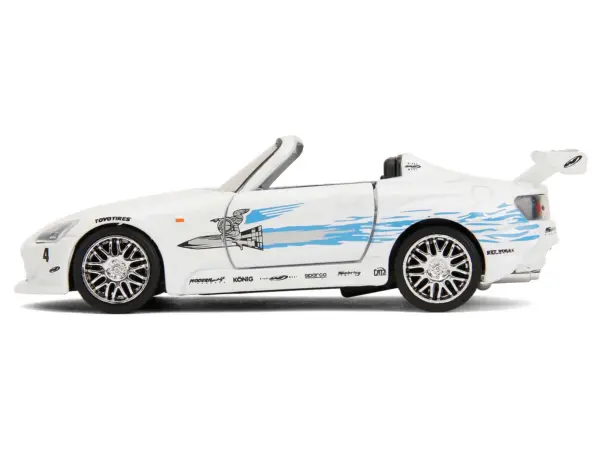 2001 Honda S2000 Convertible White with Graphics "Fast & Furious Remix - 25th Anniversary" Series 1/32 Diecast Model Car by Jada #3