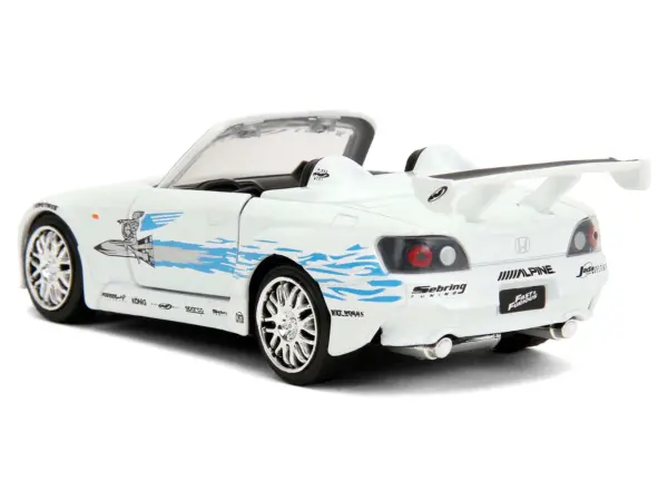 2001 Honda S2000 Convertible White with Graphics "Fast & Furious Remix - 25th Anniversary" Series 1/32 Diecast Model Car by Jada #5