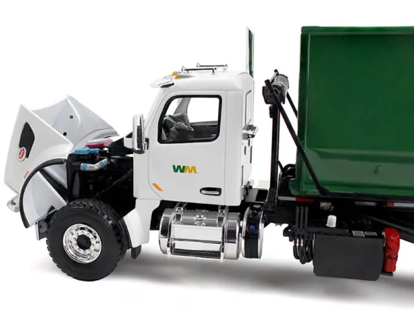 Peterbilt 567 Refuse Garbage Truck with 40 Yard Roll-Off Container "Waste Management" White and Green 1/34 Diecast Model by First Gear #2