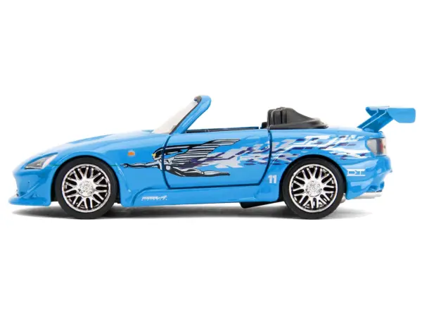 2001 Honda S2000 Convertible Blue with Graphics "Fast & Furious Remix - 25th Anniversary" Series  1/32 Diecast Model Car by Jada #3