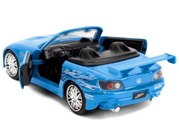 2001 Honda S2000 Convertible Blue with Graphics "Fast & Furious Remix - 25th Anniversary" Series  1/32 Diecast Model Car by Jada #4
