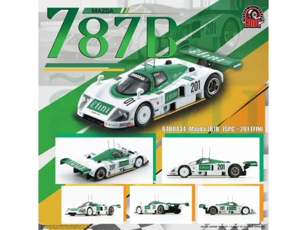 Mazda 787B #201 Johnny Herbert - Maurizio Sandro Sala "Efini" "All Japan Sports Prototype Car Endurance Championship" (1991) 1/64 Diecast Model Car by BM Creations #5