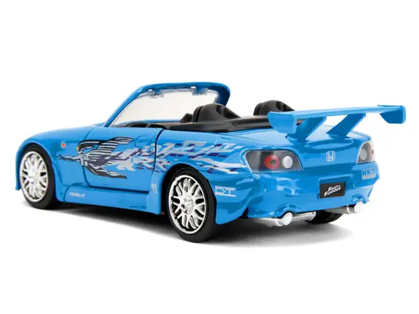 2001 Honda S2000 Convertible Blue with Graphics "Fast & Furious Remix - 25th Anniversary" Series  1/32 Diecast Model Car by Jada #5