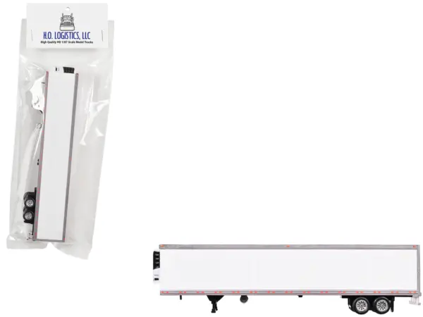 Box Dry Goods Trailer White 1/87 (HO) Scale Plastic Model by HO Logistics #1