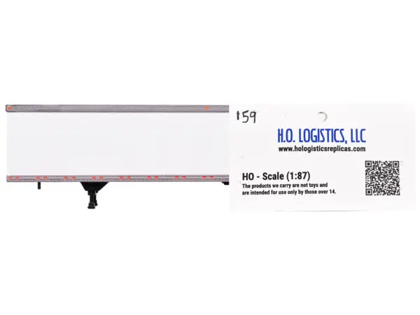 Box Dry Goods Trailer White 1/87 (HO) Scale Plastic Model by HO Logistics #3