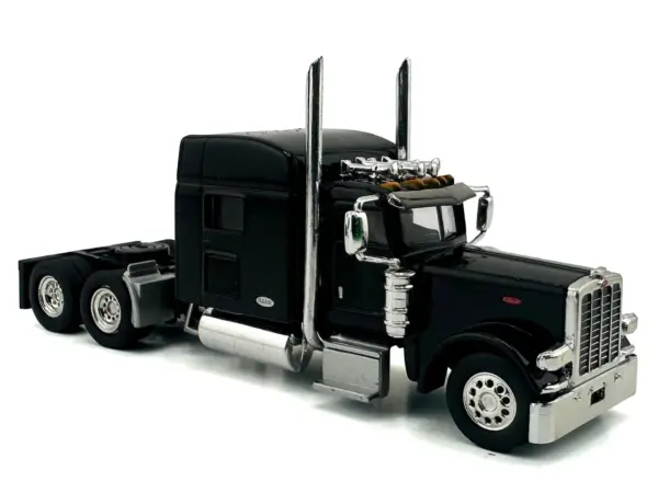 Peterbilt 389 Truck Tractor with Sleeper Cab Black 1/87 (HO) Scale Plastic Model Car by HO Logistics #3