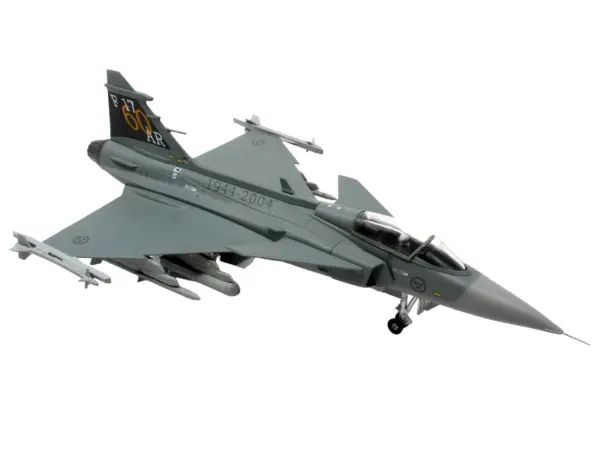 Saab JAS 39A Gripen Fighter Aircraft "17 Wing 60th Anniversary Livery Ronneby Air Show" (2004) Swedish Air Force 1/72 Diecast Model Airplane by Aviation 72 #4