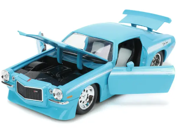 1971 Chevrolet Camaro Z/28 Light Blue with White Stripes "Bigtime Muscle" Series 1/24 Diecast Model Car by Jada #2