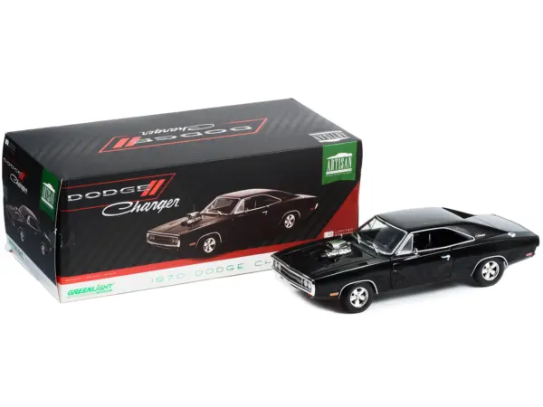 1970 Dodge Charger with Blown Engine Black "Artisan Collection" Series 1/18 Diecast Model Car by Greenlight #3